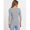 imageANRABESS Womens 34 Sleeve Scoop Neck Tops Ribbed Knit Slim Fitted Casual Basic Tee Shirts 2025 Fall Trendy Going Out TShirtGrey
