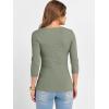 imageANRABESS Womens 34 Sleeve Scoop Neck Tops Ribbed Knit Slim Fitted Casual Basic Tee Shirts 2025 Fall Trendy Going Out TShirtSage Green