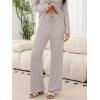imageANRABESS Womens Fleece Pajama Sets 2 Piece Outfits Matching Lounge Set Casual Ribbed Knit Long Sleeve Pj 2025 Fall SleepwearBeige