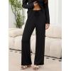 imageANRABESS Womens Fleece Pajama Sets 2 Piece Outfits Matching Lounge Set Casual Ribbed Knit Long Sleeve Pj 2025 Fall SleepwearBlack
