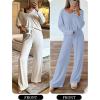imageANRABESS Womens Fleece Pajama Sets 2 Piece Outfits Matching Lounge Set Casual Ribbed Knit Long Sleeve Pj 2025 Fall SleepwearSky