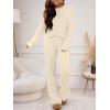 imageANRABESS Womens Fuzzy Fleece Pajama Set 2 Piece Outfits Lounge Cozy Knit Sweater Pj Sets 2025 Fall Winter Loungewear ClothesBeige