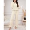 imageANRABESS Womens Fuzzy Fleece Pajama Set 2 Piece Outfits Lounge Cozy Knit Sweater Pj Sets 2025 Fall Winter Loungewear ClothesBeige