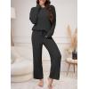 imageANRABESS Womens Fuzzy Fleece Pajama Set 2 Piece Outfits Lounge Cozy Knit Sweater Pj Sets 2025 Fall Winter Loungewear ClothesBlack