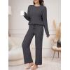 imageANRABESS Womens Fuzzy Fleece Pajama Set 2 Piece Outfits Lounge Cozy Knit Sweater Pj Sets 2025 Fall Winter Loungewear ClothesDeep Gray