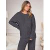 imageANRABESS Womens Fuzzy Fleece Pajama Set 2 Piece Outfits Lounge Cozy Knit Sweater Pj Sets 2025 Fall Winter Loungewear ClothesDeep Gray