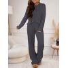 imageANRABESS Womens Fuzzy Fleece Pajama Set 2 Piece Outfits Lounge Cozy Knit Sweater Pj Sets 2025 Fall Winter Loungewear ClothesDeep Gray