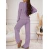 imageANRABESS Womens Fuzzy Fleece Pajama Set 2 Piece Outfits Lounge Cozy Knit Sweater Pj Sets 2025 Fall Winter Loungewear ClothesPurple
