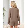 imageANRABESS Womens Long Sleeve Pajama Sets 2025 Fall 2 Piece Outfits Lounge Matching Short Set Striped Pjs Loungewear SleepwearLight Brown