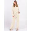 imageANRABESS Womens Pajama Sets Fuzzy Fleece 2 Piece Long Sleeve Sweater Knit Top Wide Leg Pants Lounge Pj Set 2025 Fall OutfitsBeige