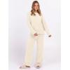 imageANRABESS Womens Pajama Sets Fuzzy Fleece 2 Piece Long Sleeve Sweater Knit Top Wide Leg Pants Lounge Pj Set 2025 Fall OutfitsBeige