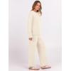 imageANRABESS Womens Pajama Sets Fuzzy Fleece 2 Piece Long Sleeve Sweater Knit Top Wide Leg Pants Lounge Pj Set 2025 Fall OutfitsBeige