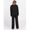 imageANRABESS Womens Pajama Sets Fuzzy Fleece 2 Piece Long Sleeve Sweater Knit Top Wide Leg Pants Lounge Pj Set 2025 Fall OutfitsBlack