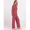 imageANRABESS Womens Pajama Sets Fuzzy Fleece 2 Piece Long Sleeve Sweater Knit Top Wide Leg Pants Lounge Pj Set 2025 Fall OutfitsBrick Red