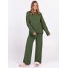 imageANRABESS Womens Pajama Sets Fuzzy Fleece 2 Piece Long Sleeve Sweater Knit Top Wide Leg Pants Lounge Pj Set 2025 Fall OutfitsLawn Green
