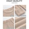 imageANRABESS Womens Pajama Sets Fuzzy Fleece 2 Piece Long Sleeve Sweater Knit Top Wide Leg Pants Lounge Pj Set 2025 Fall OutfitsLight Khaki