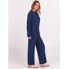 imageANRABESS Womens Pajama Sets Fuzzy Fleece 2 Piece Long Sleeve Sweater Knit Top Wide Leg Pants Lounge Pj Set 2025 Fall OutfitsNavy Blue