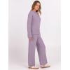 imageANRABESS Womens Pajama Sets Fuzzy Fleece 2 Piece Long Sleeve Sweater Knit Top Wide Leg Pants Lounge Pj Set 2025 Fall OutfitsPurple