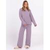 imageANRABESS Womens Pajama Sets Fuzzy Fleece 2 Piece Long Sleeve Sweater Knit Top Wide Leg Pants Lounge Pj Set 2025 Fall OutfitsPurple