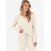 imageANRABESS Womens Pajama Sets Fuzzy Fleece 2 Piece Long Sleeve Tops Wide Leg Pants Lounge Matching Pj Set 2025 Fall OutfitsBeige