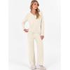 imageANRABESS Womens Pajama Sets Fuzzy Fleece 2 Piece Long Sleeve Tops Wide Leg Pants Lounge Matching Pj Set 2025 Fall OutfitsBeige