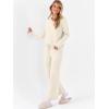 imageANRABESS Womens Pajama Sets Fuzzy Fleece 2 Piece Long Sleeve Tops Wide Leg Pants Lounge Matching Pj Set 2025 Fall OutfitsBeige