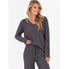 imageANRABESS Womens Pajama Sets Fuzzy Fleece 2 Piece Long Sleeve Tops Wide Leg Pants Lounge Matching Pj Set 2025 Fall OutfitsDeep Grey