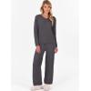 imageANRABESS Womens Pajama Sets Fuzzy Fleece 2 Piece Long Sleeve Tops Wide Leg Pants Lounge Matching Pj Set 2025 Fall OutfitsDeep Grey