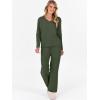 imageANRABESS Womens Pajama Sets Fuzzy Fleece 2 Piece Long Sleeve Tops Wide Leg Pants Lounge Matching Pj Set 2025 Fall OutfitsLawn Green