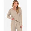imageANRABESS Womens Pajama Sets Fuzzy Fleece 2 Piece Long Sleeve Tops Wide Leg Pants Lounge Matching Pj Set 2025 Fall OutfitsLight Khaki