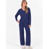 imageANRABESS Womens Pajama Sets Fuzzy Fleece 2 Piece Long Sleeve Tops Wide Leg Pants Lounge Matching Pj Set 2025 Fall OutfitsNavy Blue