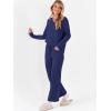 imageANRABESS Womens Pajama Sets Fuzzy Fleece 2 Piece Long Sleeve Tops Wide Leg Pants Lounge Matching Pj Set 2025 Fall OutfitsNavy Blue