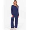 imageANRABESS Womens Pajama Sets Fuzzy Fleece 2 Piece Long Sleeve Tops Wide Leg Pants Lounge Matching Pj Set 2025 Fall OutfitsNavy Blue