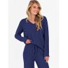imageANRABESS Womens Pajama Sets Fuzzy Fleece 2 Piece Long Sleeve Tops Wide Leg Pants Lounge Matching Pj Set 2025 Fall OutfitsNavy Blue