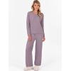 imageANRABESS Womens Pajama Sets Fuzzy Fleece 2 Piece Long Sleeve Tops Wide Leg Pants Lounge Matching Pj Set 2025 Fall OutfitsPurple