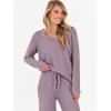 imageANRABESS Womens Pajama Sets Fuzzy Fleece 2 Piece Long Sleeve Tops Wide Leg Pants Lounge Matching Pj Set 2025 Fall OutfitsPurple