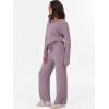 imageANRABESS Womens Pajama Sets Fuzzy Fleece 2 Piece Long Sleeve Tops Wide Leg Pants Lounge Matching Pj Set 2025 Fall OutfitsPurple