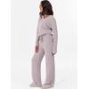imageANRABESS Womens Pajama Sets Fuzzy Fleece 2 Piece Long Sleeve Tops Wide Leg Pants Lounge Matching Pj Set 2025 Fall OutfitsSilver Grey
