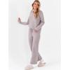 imageANRABESS Womens Pajama Sets Fuzzy Fleece 2 Piece Long Sleeve Tops Wide Leg Pants Lounge Matching Pj Set 2025 Fall OutfitsSilver Grey