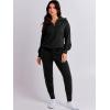 imageANRABESS Womens Two Piece Outfits Sweater Lounge Sets Long Sleeve Zip Up Knit Pullover Jogger Pants Tracksuit Travel OutfitsBlack
