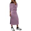 imageANRABESS 2 Piece Skirts Sets For Women Fall Fashion 2025 Striped Sweater Midi Dress Knit Lounge Travel Outfits Winter ClothesLight Purple