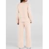 imageANRABESS Womens 2 Piece Lounge Sets Casual Travel Outfits Wide Leg Tracksuit Sweatsuits Matching Set 2025 Fall ClothesApricot
