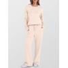 imageANRABESS Womens 2 Piece Lounge Sets Casual Travel Outfits Wide Leg Tracksuit Sweatsuits Matching Set 2025 Fall ClothesApricot