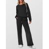imageANRABESS Womens 2 Piece Lounge Sets Casual Travel Outfits Wide Leg Tracksuit Sweatsuits Matching Set 2025 Fall ClothesBlack