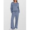 imageANRABESS Womens 2 Piece Lounge Sets Casual Travel Outfits Wide Leg Tracksuit Sweatsuits Matching Set 2025 Fall ClothesBlue