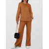 imageANRABESS Womens 2 Piece Lounge Sets Casual Travel Outfits Wide Leg Tracksuit Sweatsuits Matching Set 2025 Fall ClothesCaramel