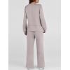 imageANRABESS Womens 2 Piece Lounge Sets Casual Travel Outfits Wide Leg Tracksuit Sweatsuits Matching Set 2025 Fall ClothesLight Khaki