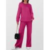 imageANRABESS Womens 2 Piece Lounge Sets Casual Travel Outfits Wide Leg Tracksuit Sweatsuits Matching Set 2025 Fall ClothesRose Red