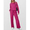 imageANRABESS Womens 2 Piece Lounge Sets Casual Travel Outfits Wide Leg Tracksuit Sweatsuits Matching Set 2025 Fall ClothesRose Red