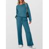 imageANRABESS Womens 2 Piece Lounge Sets Casual Travel Outfits Wide Leg Tracksuit Sweatsuits Matching Set 2025 Fall ClothesTeal